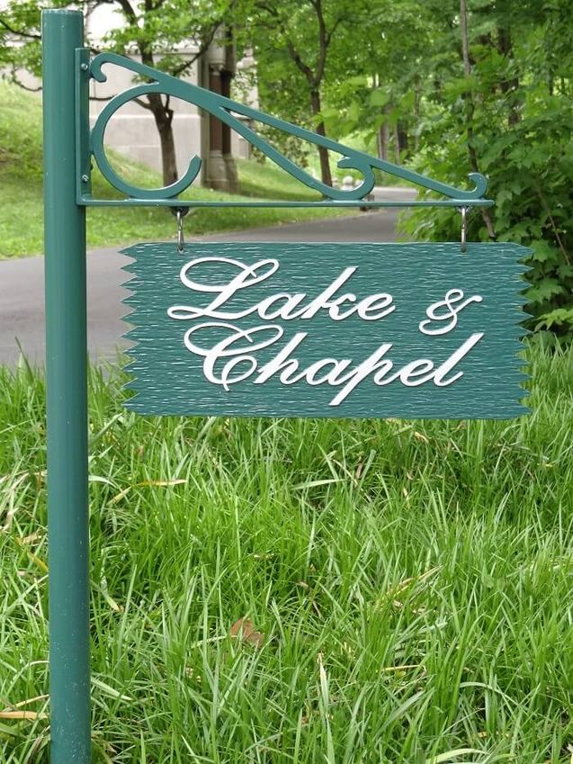 Lake and Chapel Sign