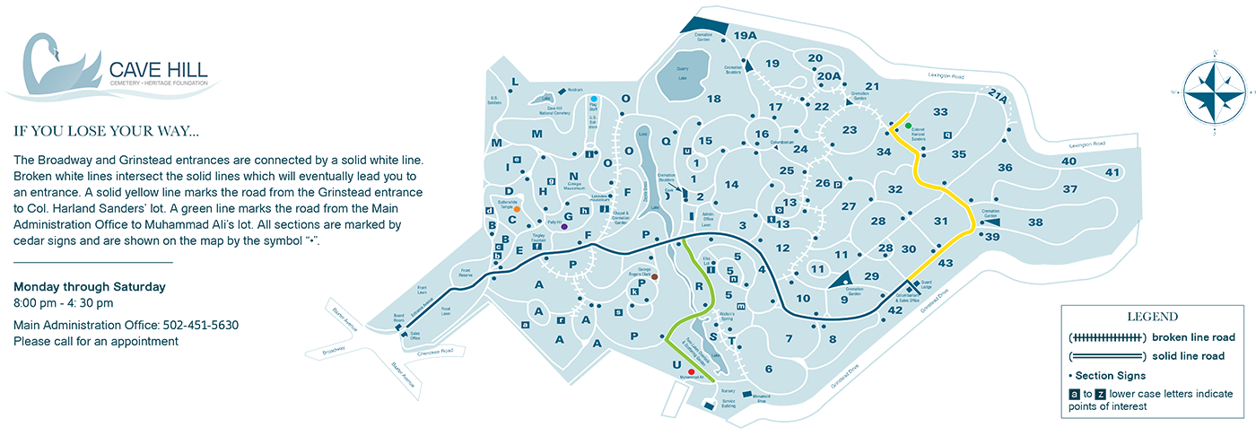 Cave Hill Cemetery Cemetery Map